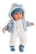 Llorens Puppe Enzo mit blau/wei&szlig;er Jacke - 42 cm