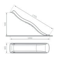 SwingKing Rutsche 1,75 m Anthrazit