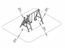 Holzschaukel Doppelschaukel + Flachaus Prestige Gartenrutsche rot