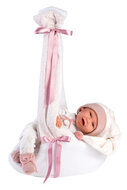 Llorens Pop Mimi Smiles Tragetasche Rosa Storch 42 cm