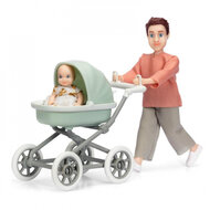 Lundby Set - Spielfigur Mann mit Kinderwagen und Baby