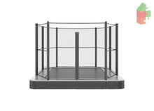 Trampolin AKROBAT ORBIT FLAT 305x183 (10x6ft) Anthrazit inklusive Sicherheitsnetz