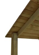 Piratenholzspielplatz inkl. 2 Rutschen - Prestige Garden lange Spitze limettengrün - kurz rot