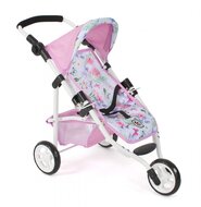 Puppenbuggy Jogging Lola (Blumen weiß/rosa)