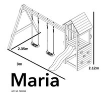Holzspielplatz Maria mit blaue Rutsche