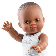 Paola Reina Gordi Babypop, dunkler Junge mit Unterwäsche, 34cm