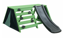 SwingKing Speeltoestel Charlie Groen + 1,2 meter Glijbaan &ndash; Compact Buiten Speeltoestel voor Kinderen