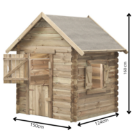 Houten Speelhuisje Louise - FSC Ge&iuml;mpregneerd - 150x125 cm - Met Luikjes