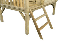 Houten Speelhuisje Camilla - Met Groene Glijbaan - Platform