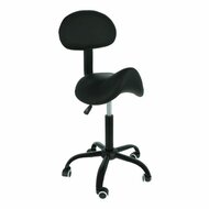 Zadelkruk Zwart - Met Rugleuning - Verstelbaar - Werkstoel