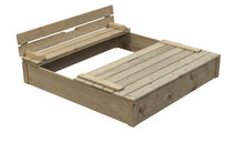 Zandbak Robert 120x120 cm - Ge&iuml;mpregneerd Hout - Met Zitrand