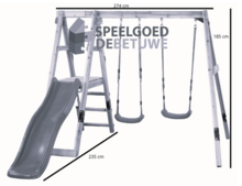 Houten Speeltoestel Ava - Met Gele Glijbaan - Schommels