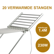 Alora Elektrisch Droogrek - Verwarmd - Opvouwbaar - Indoor