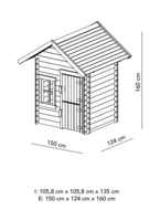 Speelhuisje hout Louise deluxe met vloer - FSC ge&iuml;mpregneerd