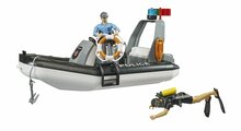 Bruder Polizeiboot mit Blinklicht, Polizist und Taucher (1:16)