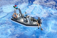 Bruder Polizeiboot mit Blinklicht, Polizist und Taucher (1:16)
