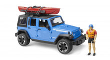 Bruder Jeep Wrangler Rubicon mit Kajak, Figur und Paddel - 32,9 cm