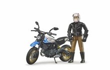 Bruder 63051 Ducati Scrambler Desert Sled Motorrad mit Fahrer 1:16