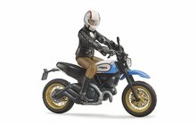 Bruder 63051 Ducati Scrambler Desert Sled Motorrad mit Fahrer 1:16