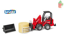 Bruder Schaeffer Compacte Lader 2630 Met Balengrijper + 1 Ronde Hooibaal