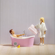 Lundby poppenhuis badkamer set met ligbad, badjas en accessoires