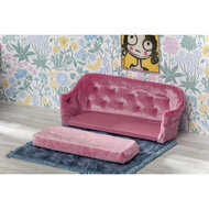 Lundby woonkamer set 1:18 - bank, tafels, kleed en schilderij roze