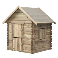 Speelhuisje hout 120x120 cm met luikjes FSC ge&iuml;mpregneerd