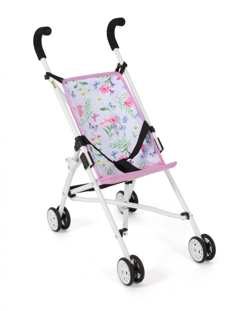 Puppenbuggy Roma (Blumen weiß/rosa)