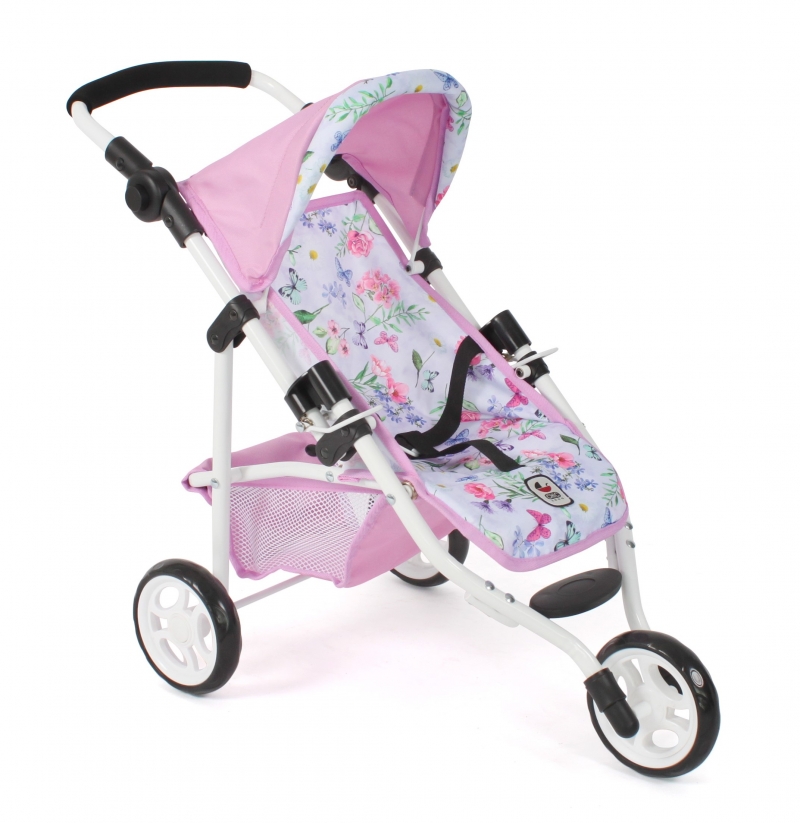 Puppenbuggy Jogging Lola (Blumen weiß/rosa)