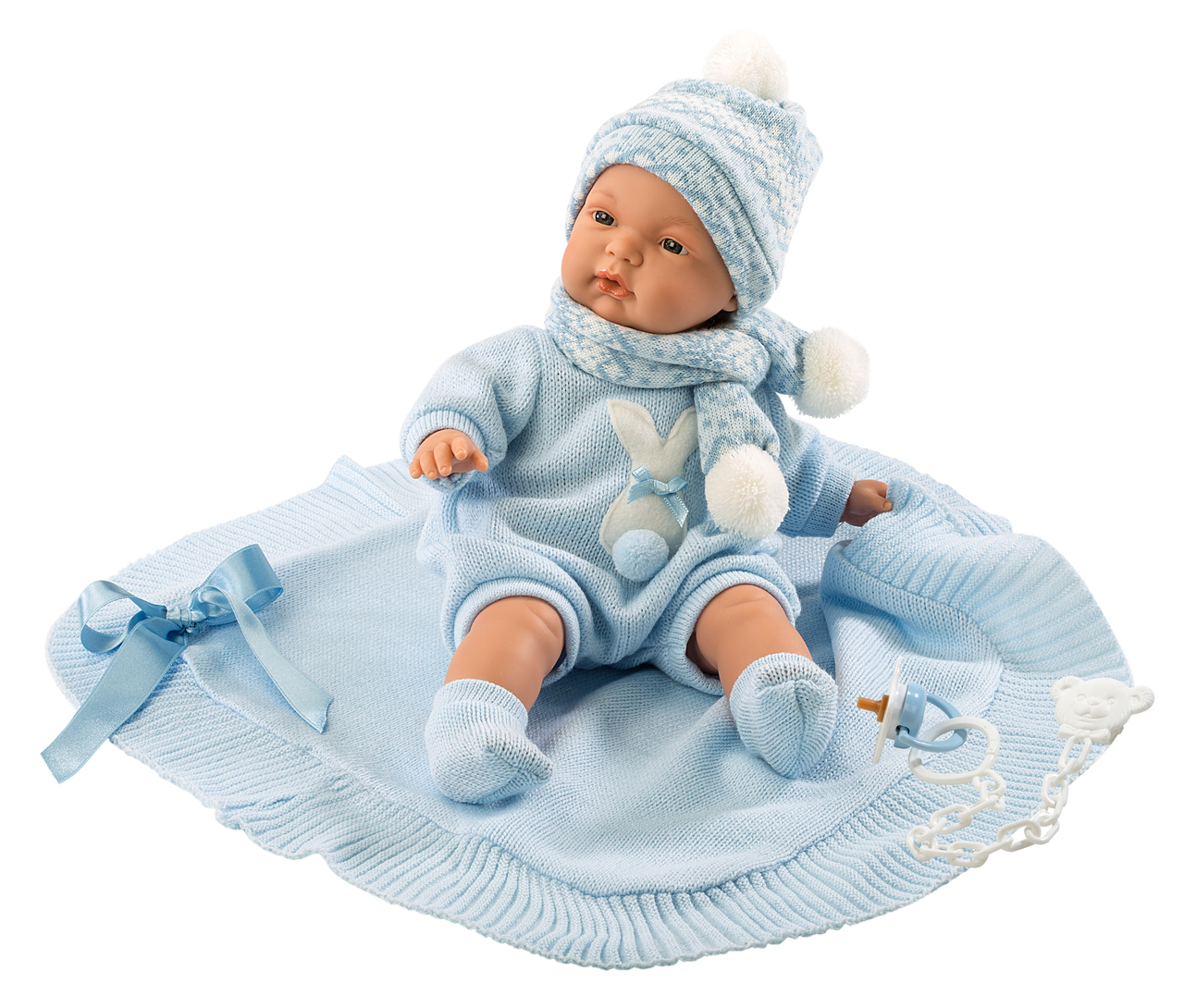 Llorens Jungen Puppe Joel, die Llorona mit blauer Kleidung, 38 cm