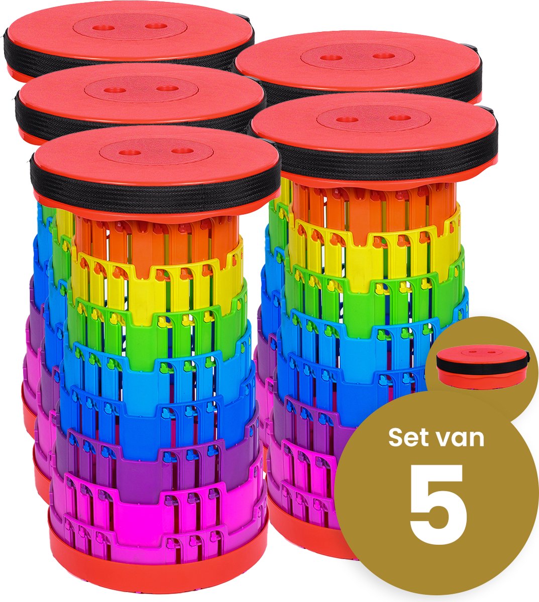 Alora Faltbarer Hocker extra starker Regenbogen pro 5