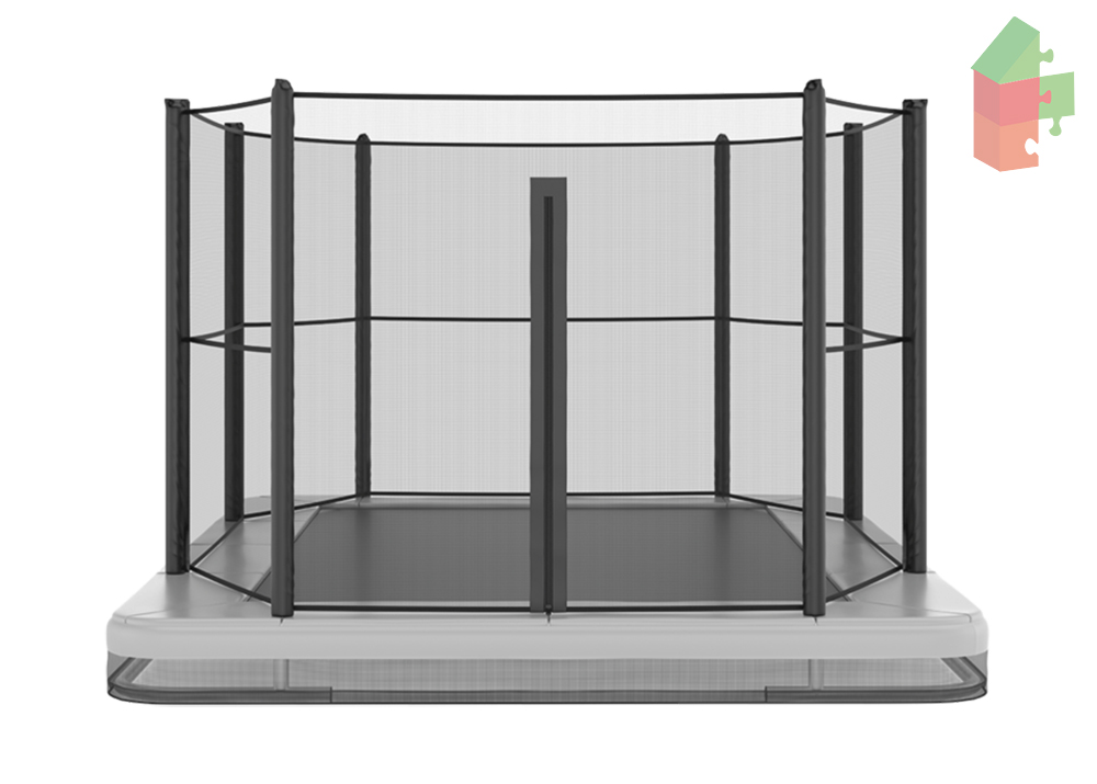 Trampolin AKROBAT ORBIT INGROUND 305x183 (10x6ft) Anthrazit inklusive Sicherheitsnetz