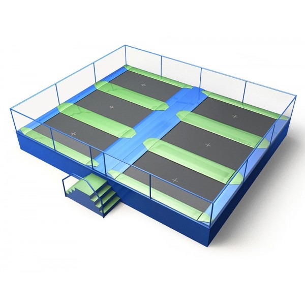 Akrobat Trampolinpark Jump Arena Large 9,7 x 8 m - 6 Trampolin