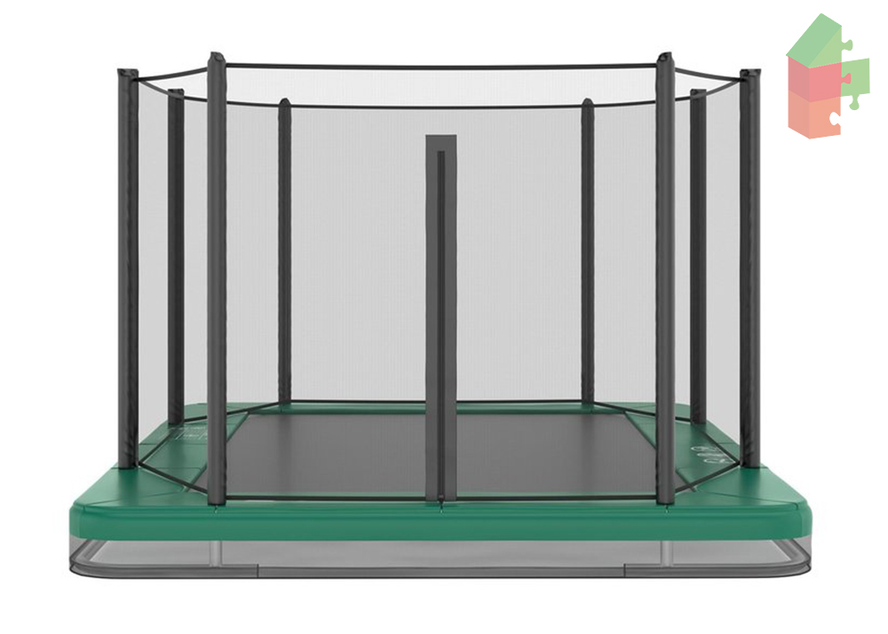 Trampolin AKROBAT ORBIT INGROUND 335x244 (11x8ft) Grün, inklusive Sicherheitsnetz