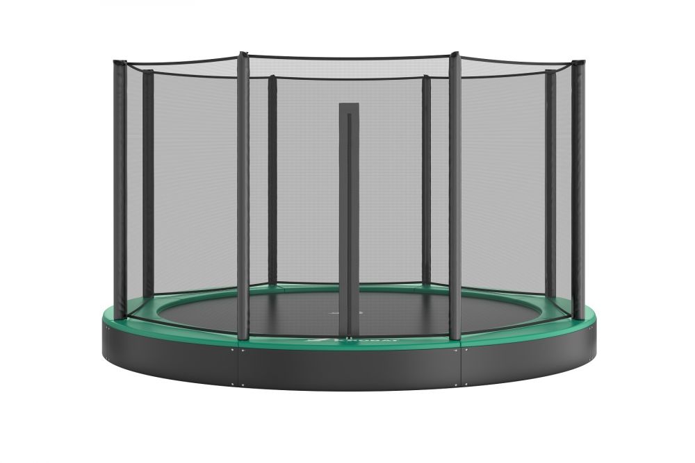 Trampolin AKROBAT ORBIT FLAT 365 (12ft) Grün, inklusive Sicherheitsnetz