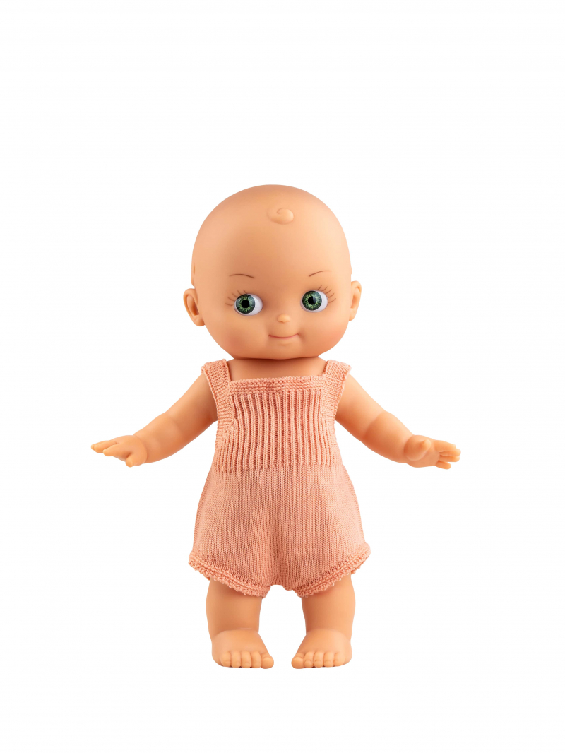 Paola Reina Pop M.Pancha (roze romper/groen) 28cm