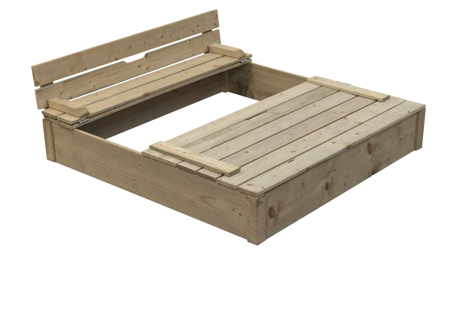 Zandbak Robert 120x120 cm - Ge&iuml;mpregneerd Hout - Met Zitrand