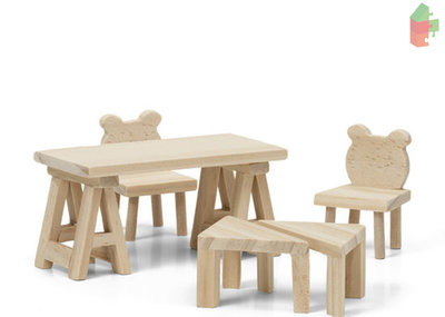 Lundby Puppenhaus Puppenhausmöbel aus Holz DIY  Tisch / Stühle