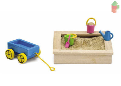 Lundby Puppenhaus Smaland Sandkasten mit Außenspielzeug