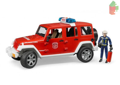 Bruder Jeep Wrangler Unlimited Rubicon Feuerwehrfahrzeug mit Feuerwehrmann