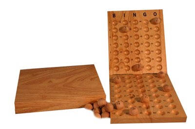Kontrolltafel Bingo Holz 1-75