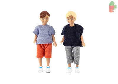 Lundby Puppenhaus Set  zwei Jungen