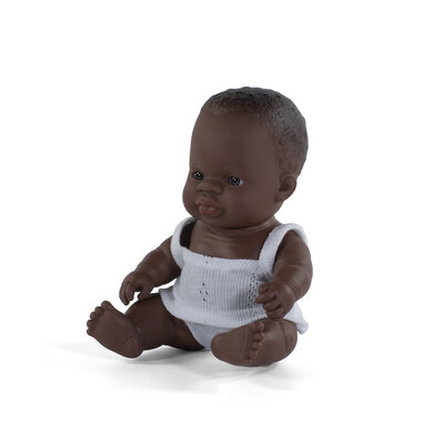 Miniland Babypuppe afrikanisches Mädchen mit Unterwäsche 21cm