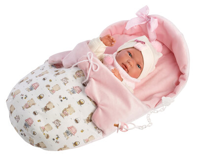 Llorens Puppe Nica mit rosa Schlafsack - 40cm
