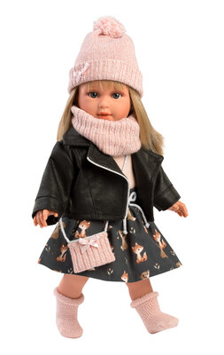 Llorens Puppe Carla mit schwarzer Jacke - 40cm