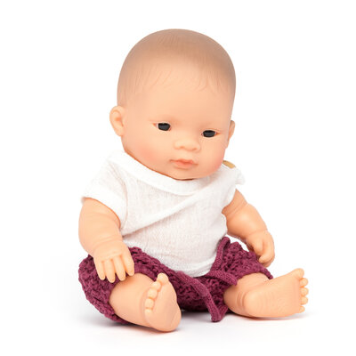 Miniland Babypuppe asiatischer Junge gekleidet 21cm