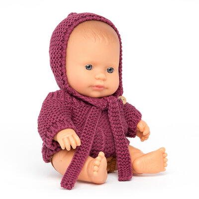 Miniland Babypuppe europäischer Junge gekleidet 21cm