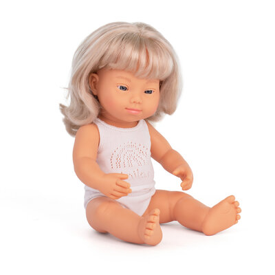 Miniland Puppe europäisches Mädchen mit Down-Syndrom 38cm