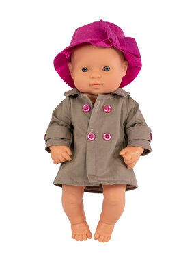 Miniland Babypuppe europäisches Mädchen gekleidet 21cm