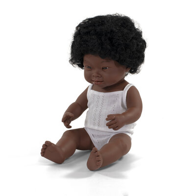 Miniland Puppe afrikanisches Mädchen mit Down-Syndrom 38cm